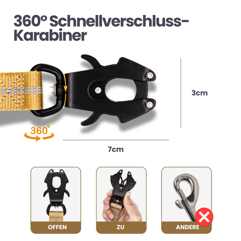 4-in-1 Bungee-Hundeleine – Stoßdämpfend, reflektierend & extra robust