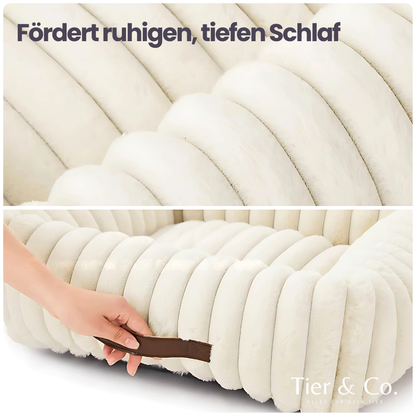 Haustierbett für Hunde & Katzen – Weiches Plüschbett mit waschbarem Bezug