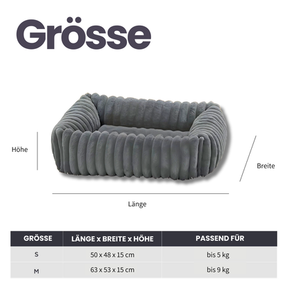 Haustierbett für Hunde & Katzen – Weiches Plüschbett mit waschbarem Bezug