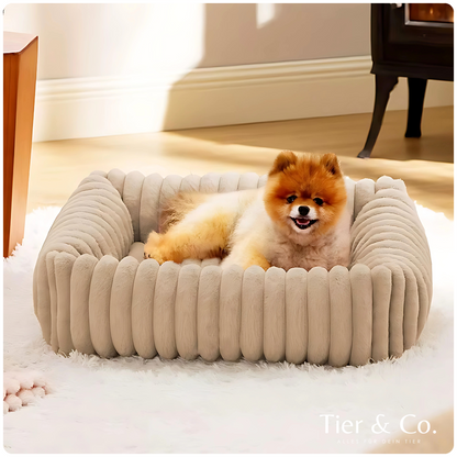 Haustierbett für Hunde & Katzen – Weiches Plüschbett mit waschbarem Bezug