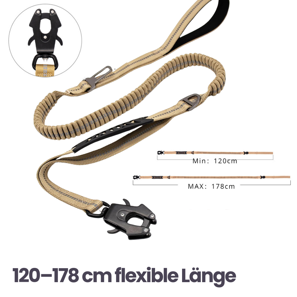 4-in-1 Bungee-Hundeleine – Stoßdämpfend, reflektierend & extra robust