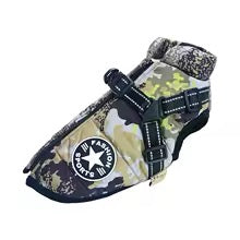 Warme Hundejacke mit intergrierrtem Geschirr