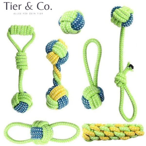 Kauspielzeug - Robuste Baumwollseile mit praktischen Bällen und speziellen Kauteilen