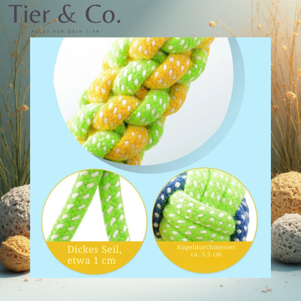 Kauspielzeug - Robuste Baumwollseile mit praktischen Bällen und speziellen Kauteilen