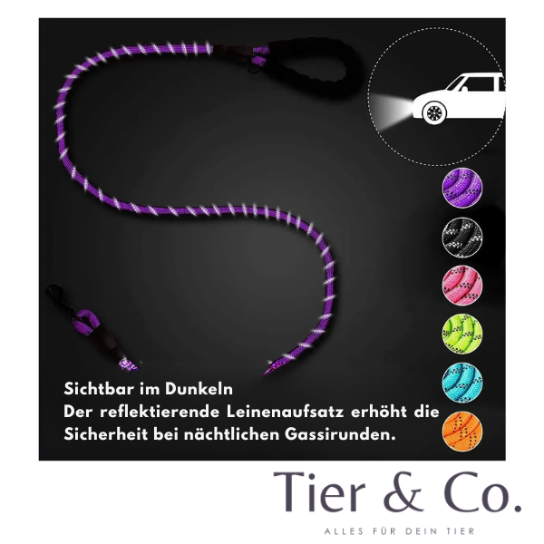 Refeltierende Robuste und Stylische Hundeleine - verschiedene Farben