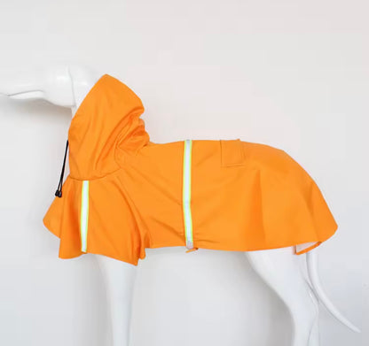 Regenmantel mit Kapuze für große Hunde und Welpen - Wasserdicht + Reflektierend + Winddicht.