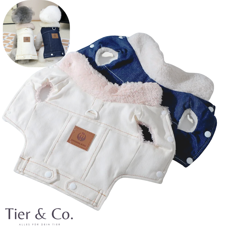 Winterjacke für Hunde und Katzen - Stylisch im Denim -Look