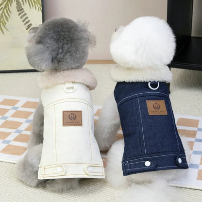 Winterjacke für Hunde und Katzen - Stylisch im Denim -Look