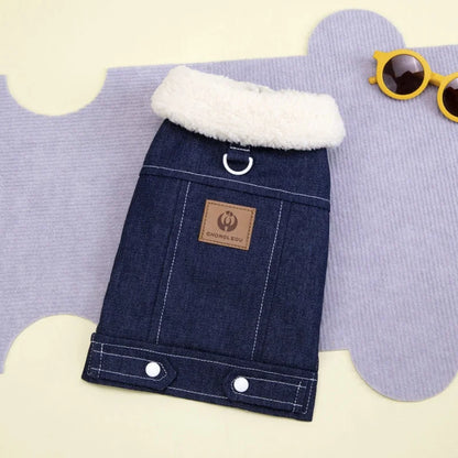 Winterjacke für Hunde und Katzen - Stylisch im Denim -Look