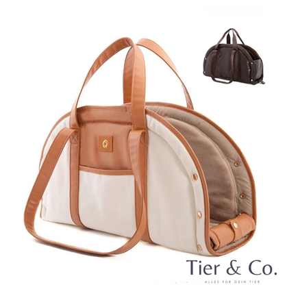 Hochwertige Haustiertasche aus Leder mit verdicktem Kaninchenfellfutter